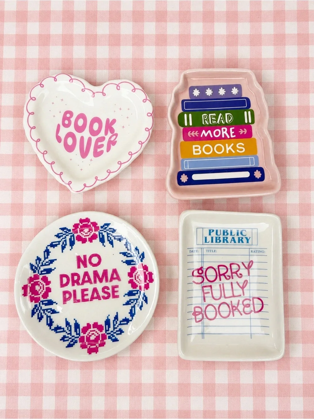 Target  Book Lover Ceramic Trinket Dishes - Set of 4